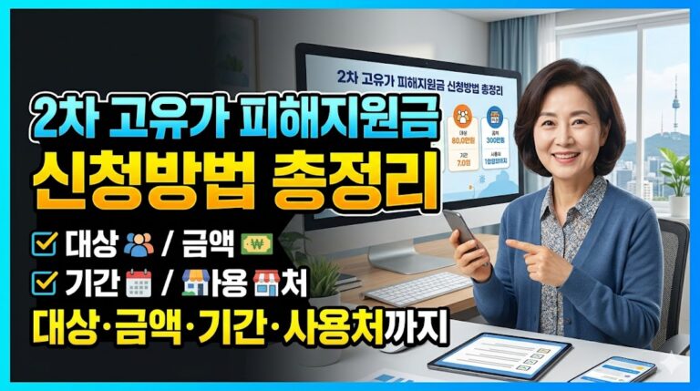 2차 고유가 피해지원금 신청방법 총정리｜대상·금액·기간·사용처까지