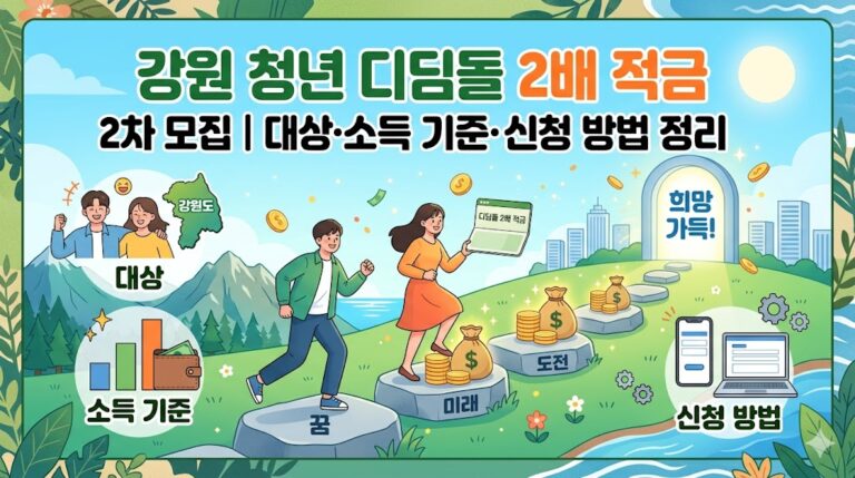 강원 청년 디딤돌 2배 적금 2차 모집｜대상·소득 기준·신청 방법 정리