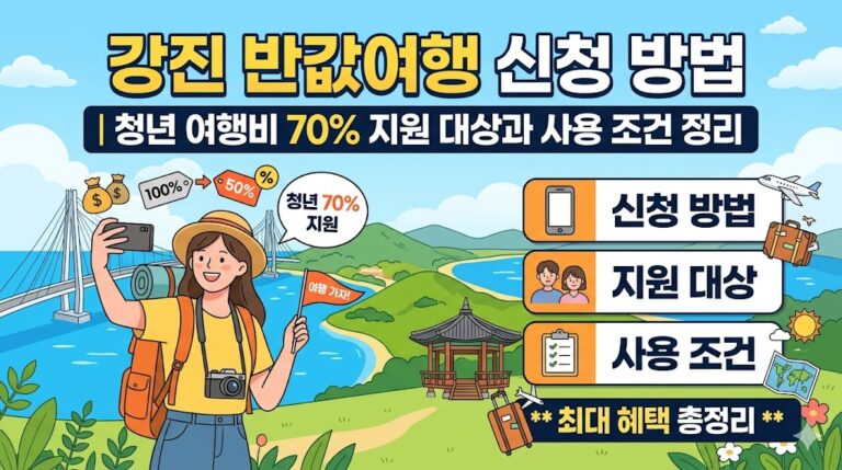 강진 반값여행 신청 방법｜청년 여행비 70% 지원 대상과 사용 조건 정리