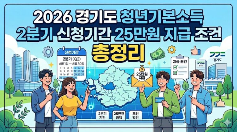 2026 경기도 청년기본소득 2분기 신청기간 25만원 지급 조건 총정리