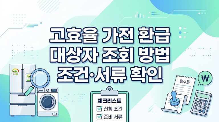 고효율 가전 환급 대상자 조회 방법｜신청 조건과 준비서류 총정리