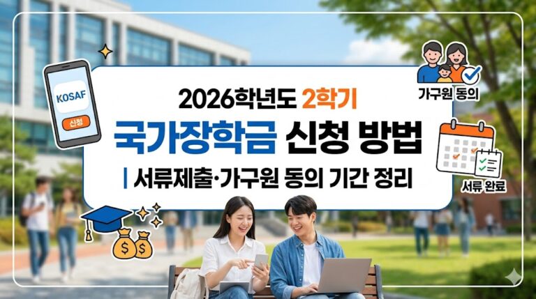 2026년 2학기 국가장학금 신청 방법｜서류제출·가구원 동의 기간 정리