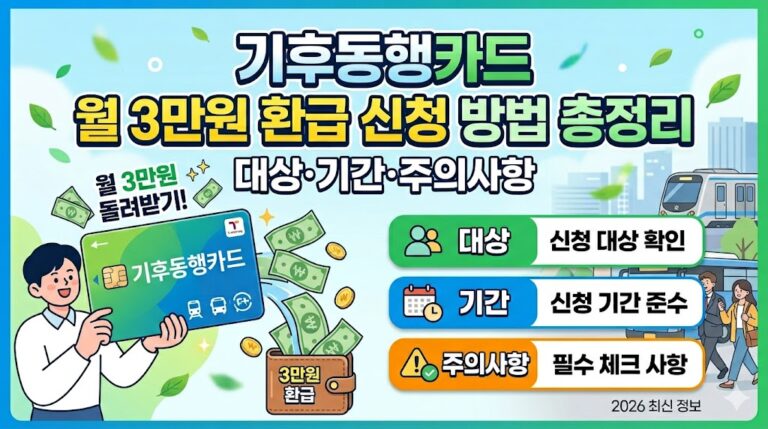 기후동행카드 월 3만원 환급 신청 방법 총정리｜대상·기간·주의사항