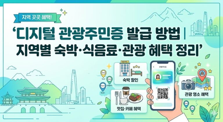 디지털 관광주민증 발급 방법｜지역별 숙박·식음료·관광 혜택 정리