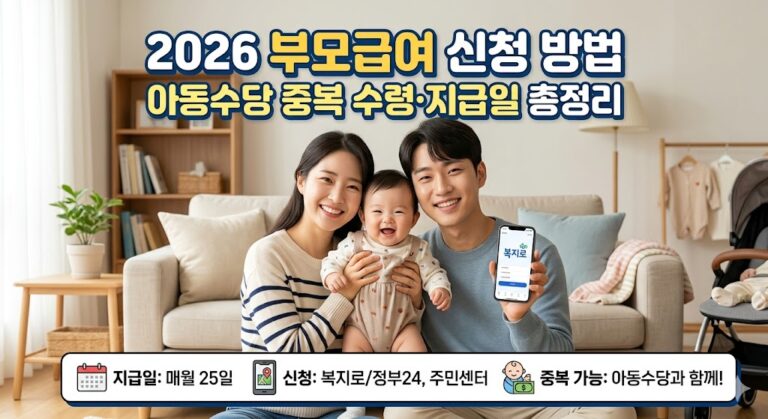 2026 부모급여 신청 방법｜아동수당 중복 수령·지급일 정리
