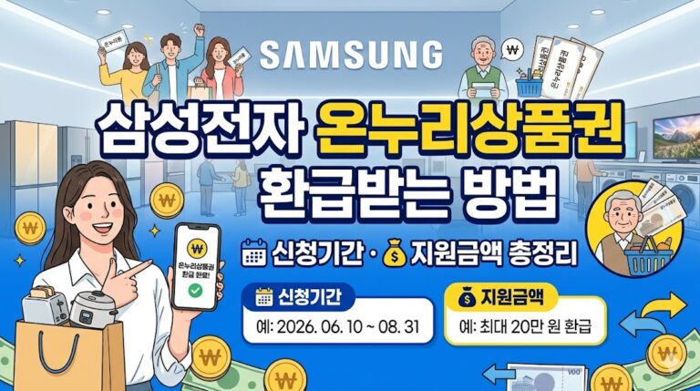 삼성전자 온누리상품권 환급받는 방법｜신청기간·지원금액 총정리