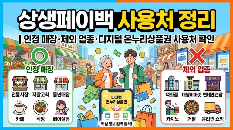 상생페이백 사용처 정리｜인정 매장·제외 업종·디지털 온누리상품권 사용처 확인