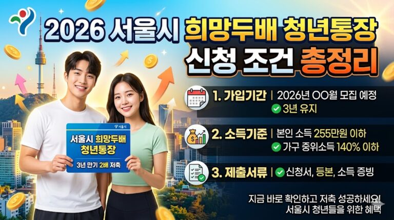 2026 서울시 희망두배 청년통장 신청 조건｜가입기간·소득기준·제출서류 정리