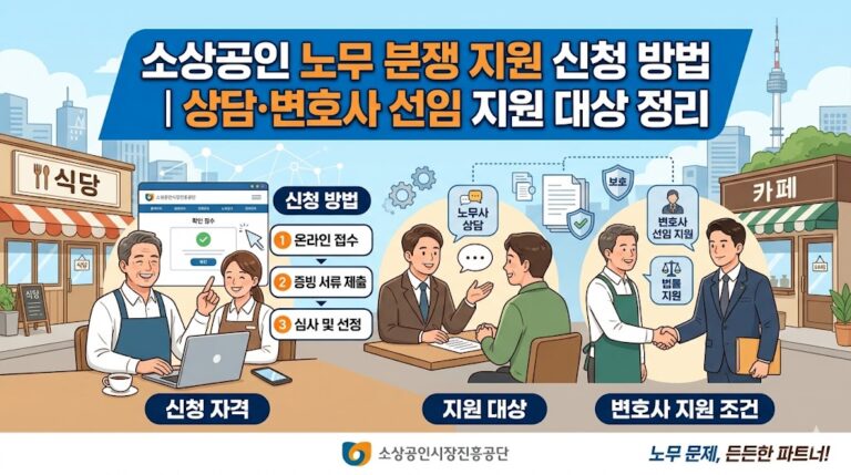소상공인 노무 분쟁 지원 신청 방법｜상담·변호사 선임 지원 대상 정리