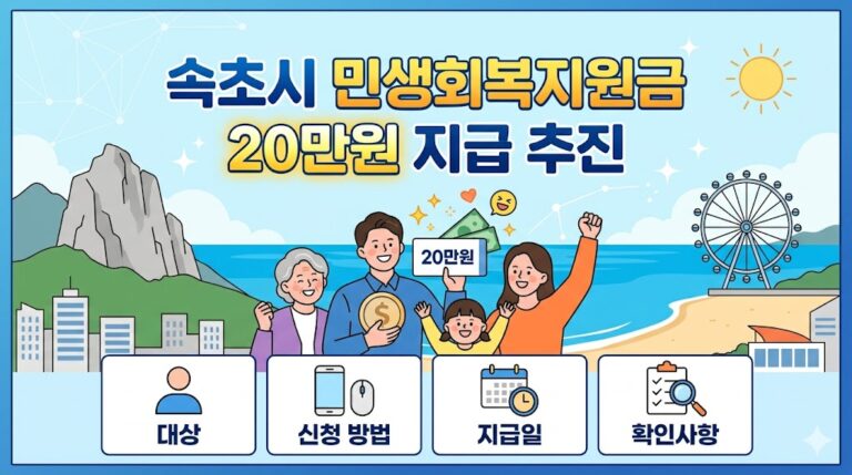 속초시 민생회복지원금 20만원 지급 추진｜대상·신청 방법·지급일 확인사항