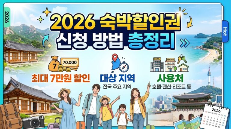 2026 숙박할인권 신청 방법: 최대 7만원 할인, 대상 지역과 사용처