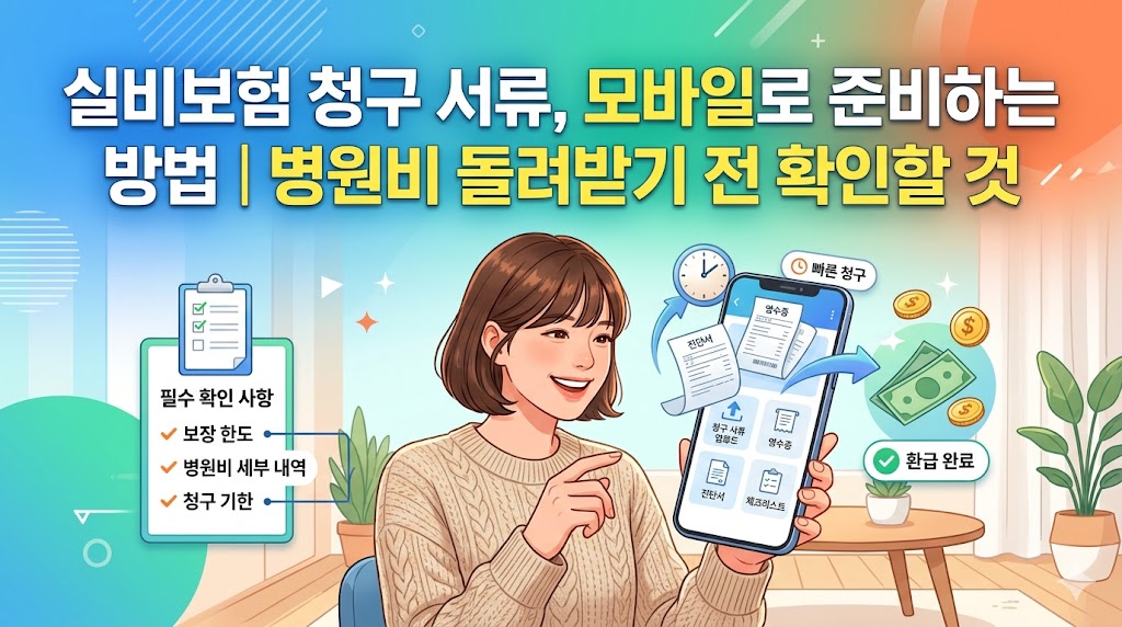 실비보험 청구 서류 모바일 준비 방법과 병원비 환급 절차