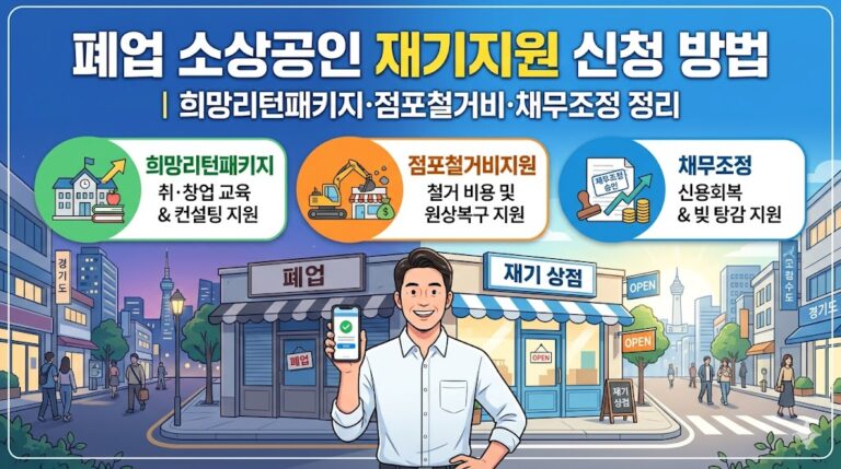폐업 소상공인 재기지원 신청 방법｜희망리턴패키지·점포철거비·채무조정 정리