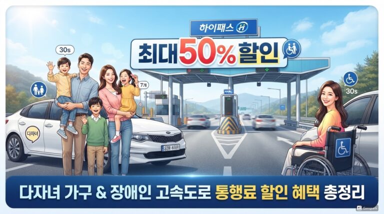다자녀·장애인 고속도로 통행료 할인 신청방법｜대상·신청기간·제출서류 정리