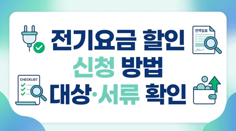 전기요금 할인 신청 방법｜복지할인 대상·감면 금액·신청서류 정리