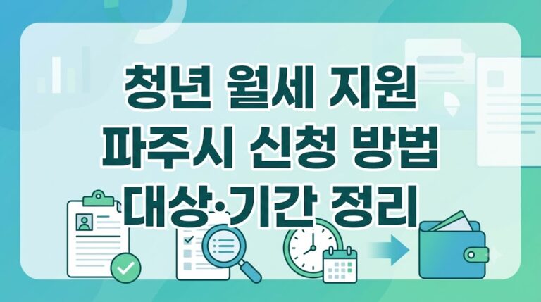2026년 파주시 청년 월세 지원 신청 방법｜월 최대 10만원 대상·기간 정리