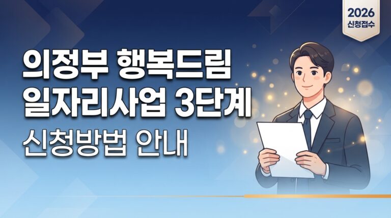 의정부 행복드림 일자리사업 3단계 신청방법｜대상·신청기간·제출서류 정리
